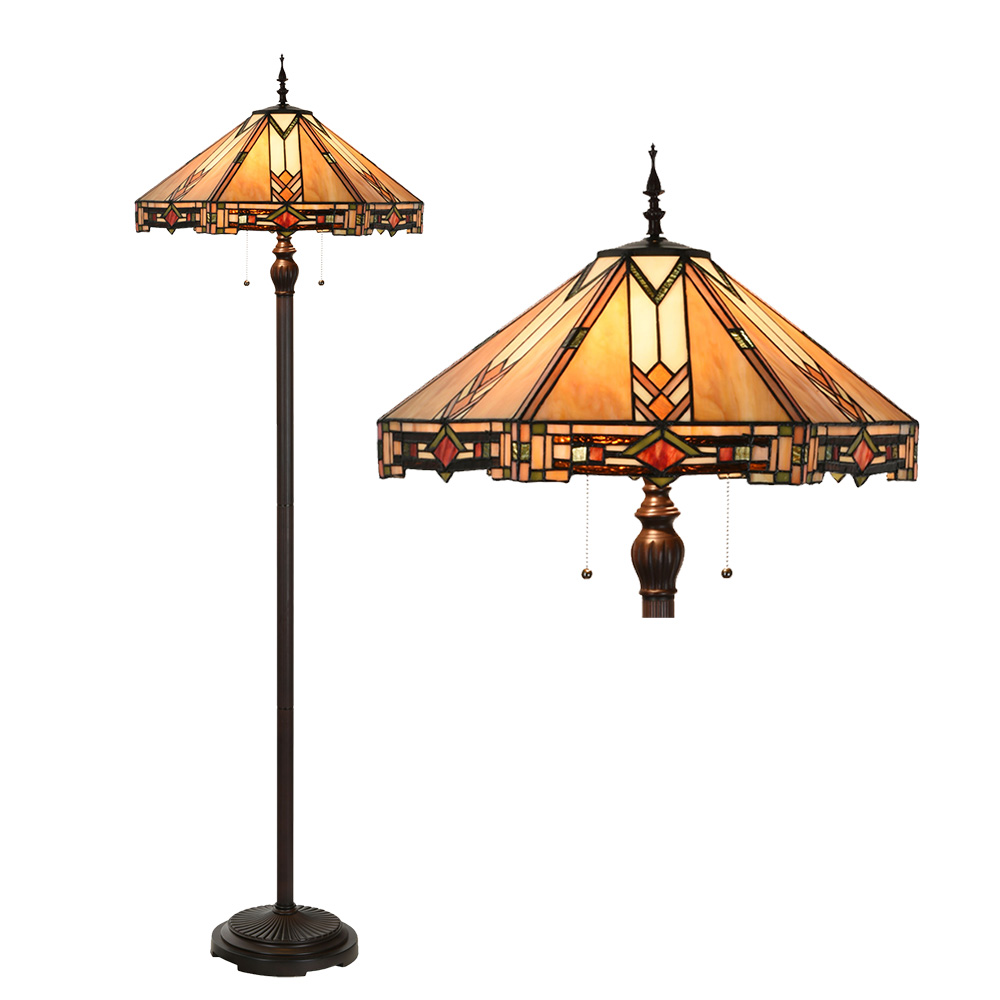 Vloerlamp Tiffany Ø 50x161 cm E27/max 2x60W