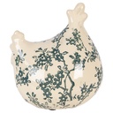 Decoration Chicken Beige Green 12x11x13 cm