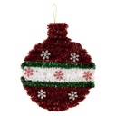 Wanddeko Weihnachtskugel Rot Grün 22x2x26 cm