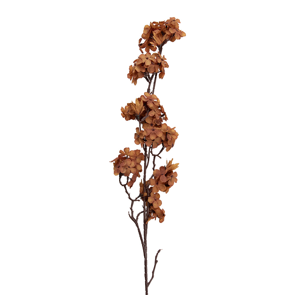 Deko Ast mit Blumen Orange Braun 10x7x98 cm