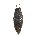 Weihnachtskugel Schwarz Goldfarbig 5x3x11 cm