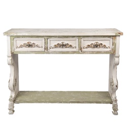 [5H0735] Tavolo muro Bianco Verde 129x36x99 cm