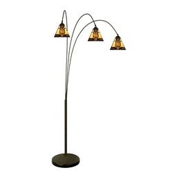 [5LL-6321] Tiffany Stehlampe Beige 91x50x200 cm E27/max 3x60W