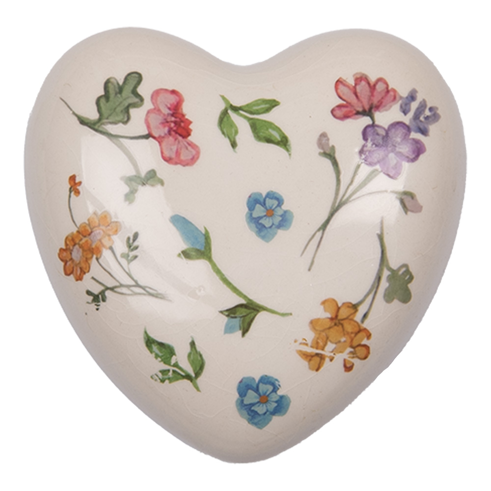 Decoration Heart Beige Pink 11x11x4 cm