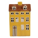Porte-lampes de Noël chalet Jaune Marron 12x8x18 cm