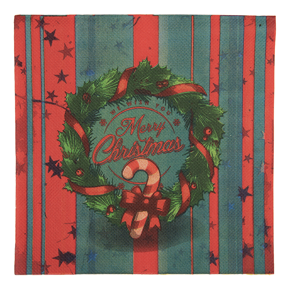 Serviettes en papier Rouge Vert 33x33 cm (20)