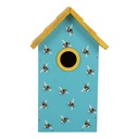 Casetta per Uccelli Blu Giallo 15x10x22 cm
