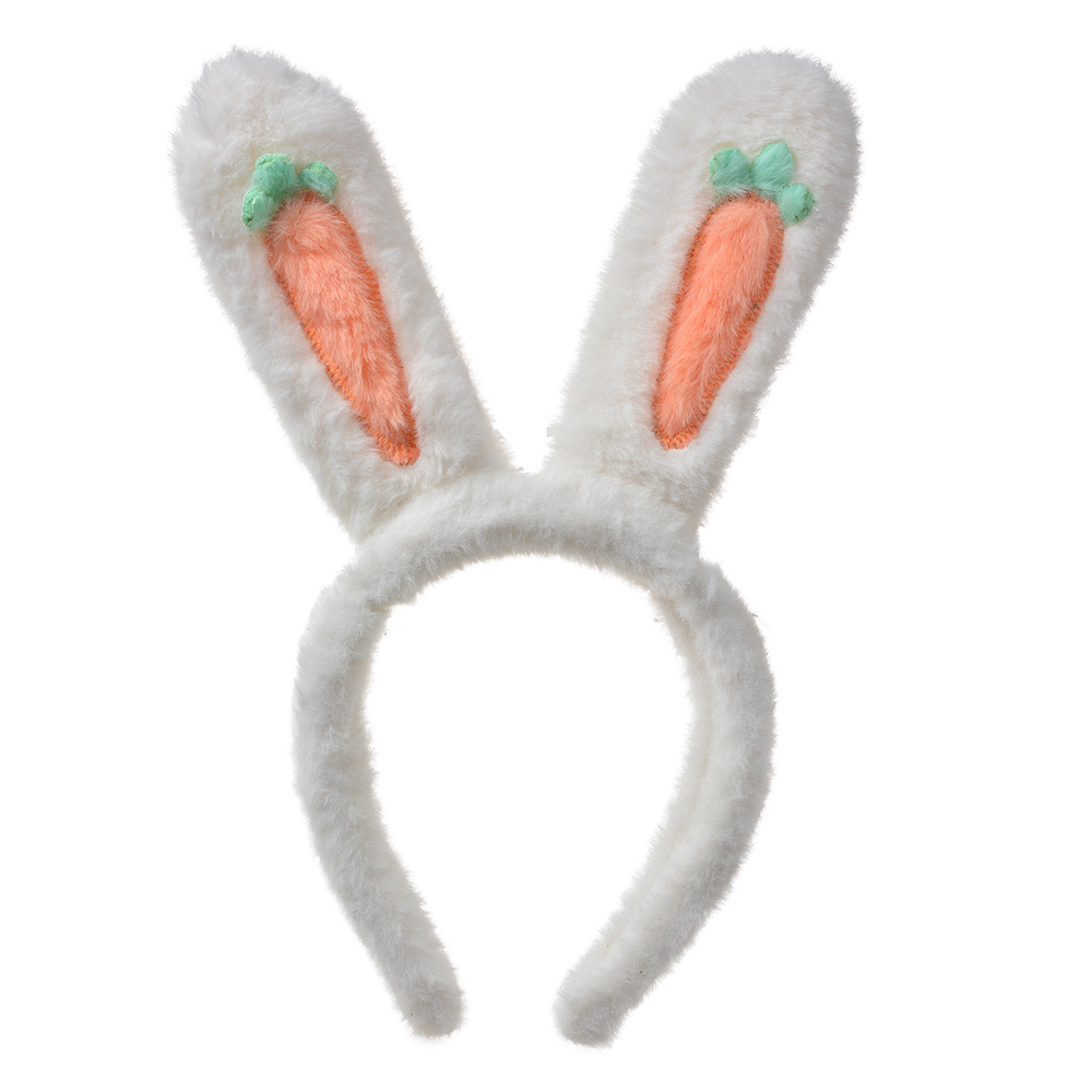 Hairband With Ears White Orange 13x4x28 cm