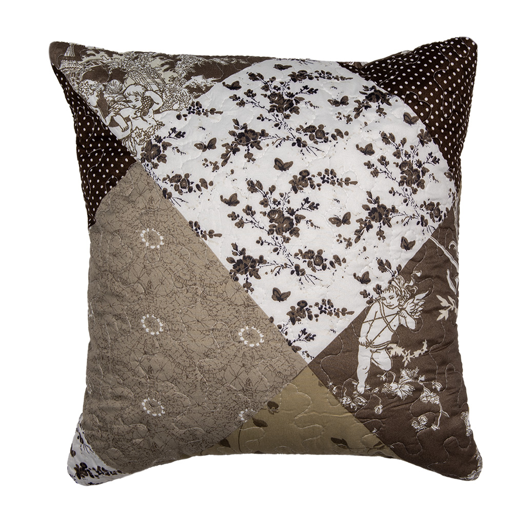 Cushion Cover Brown White 40x40 cm