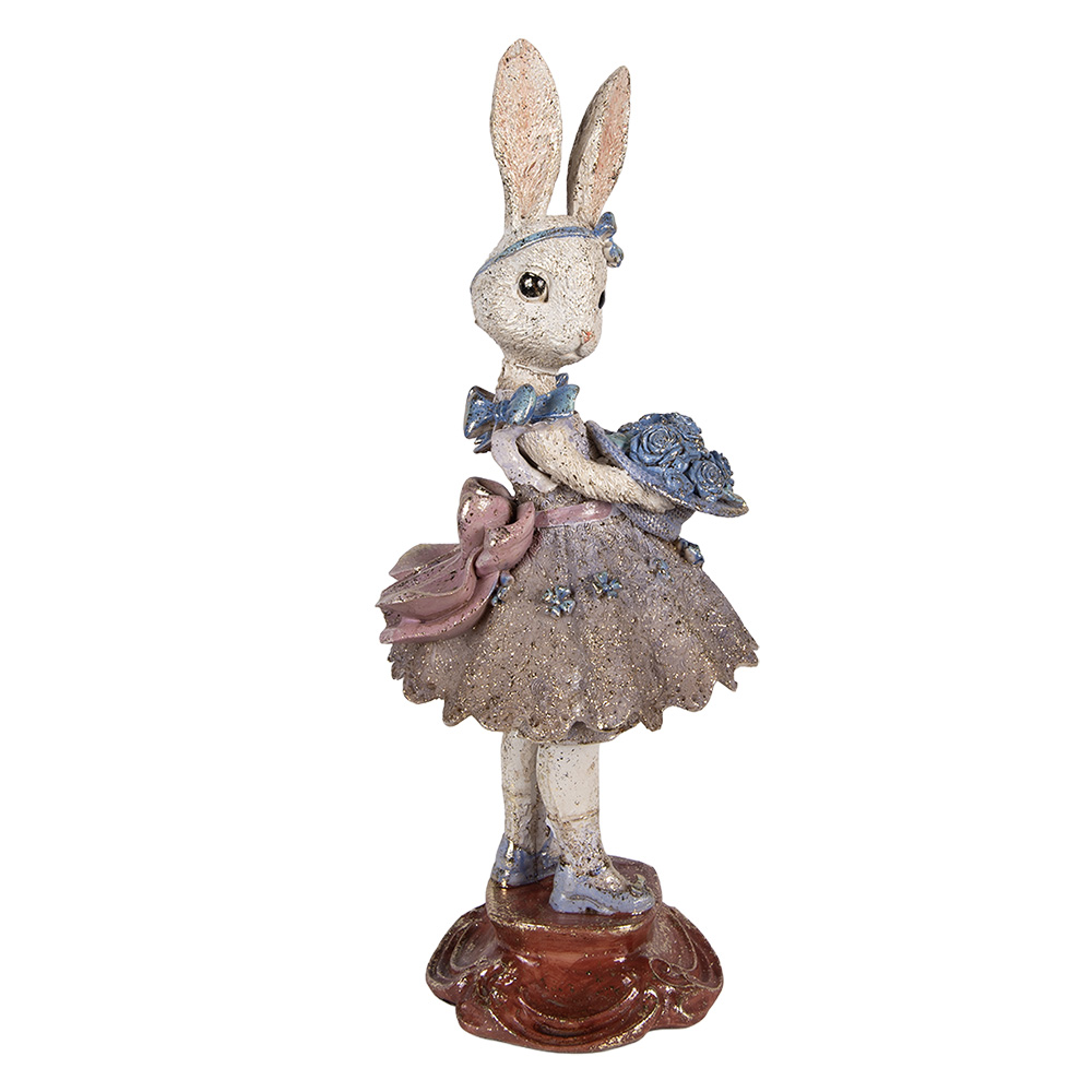 Decorativa Coniglio Beige Blu 15x14x35 cm