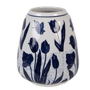 Vase Blanc Bleu Ø 16x18 cm