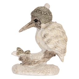 [6PR5926] Decorativa Uccello Beige Bianco 7x6x8 cm