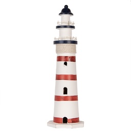 [6H2411] Decorazione Faro Bianco Rosso Ø 15x48 cm