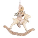 Decorazione pendente Bambino Beige Rosa 8x3x9 cm