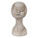 Decorative Buste Statue Girl Beige 12x11x24 cm