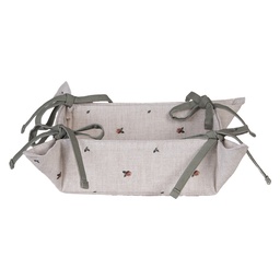 [NLE47] Bread Basket Beige Brown 35x35x8 cm