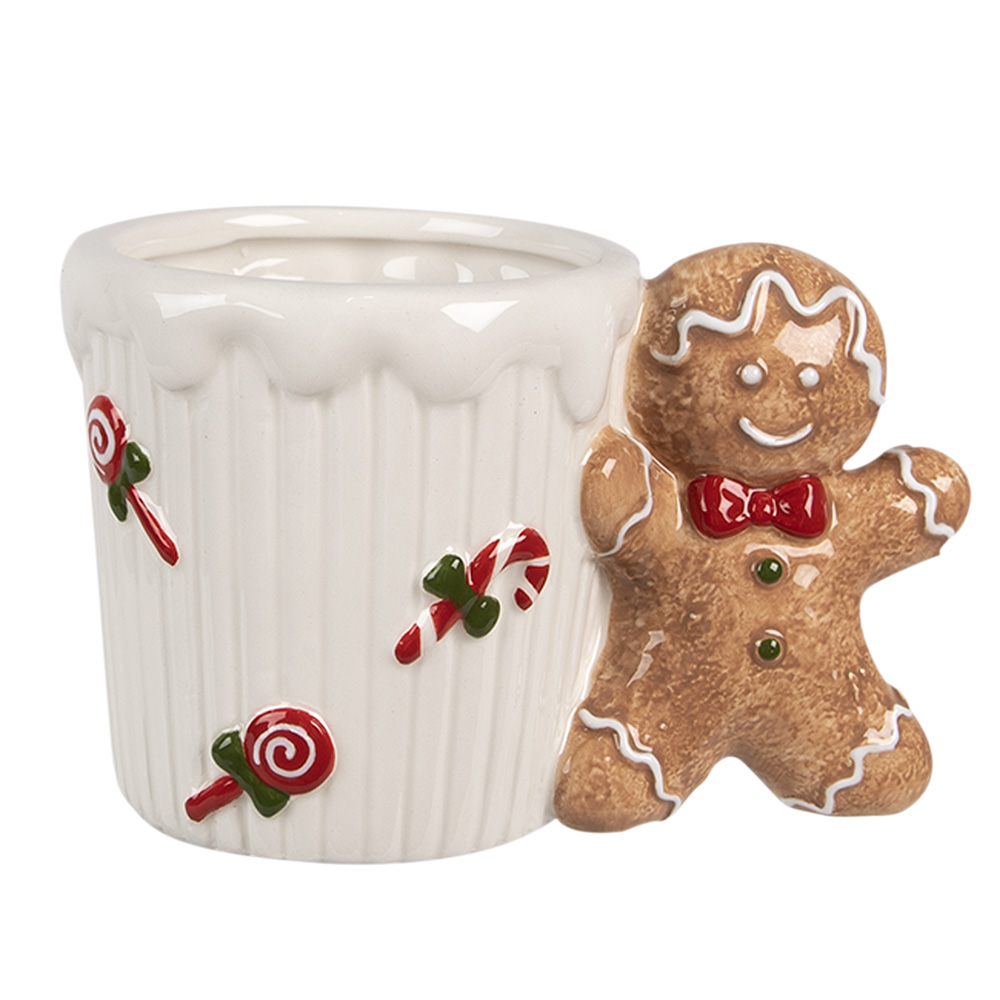 Mug White Brown 15x10x10 cm  / 350 ml
