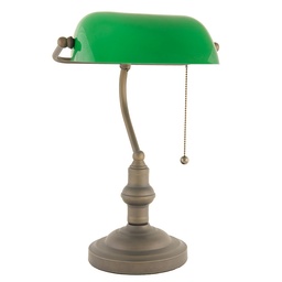 [5LL-5125] Lampada da Scrivania Verde, Marrone Ø 27x40 cm E27/max 1x60W