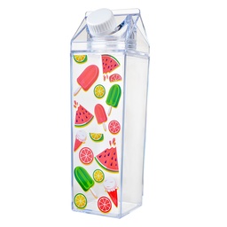 [65701] Drinking bottle Transparent Red 6x6x20 cm / 500 ml