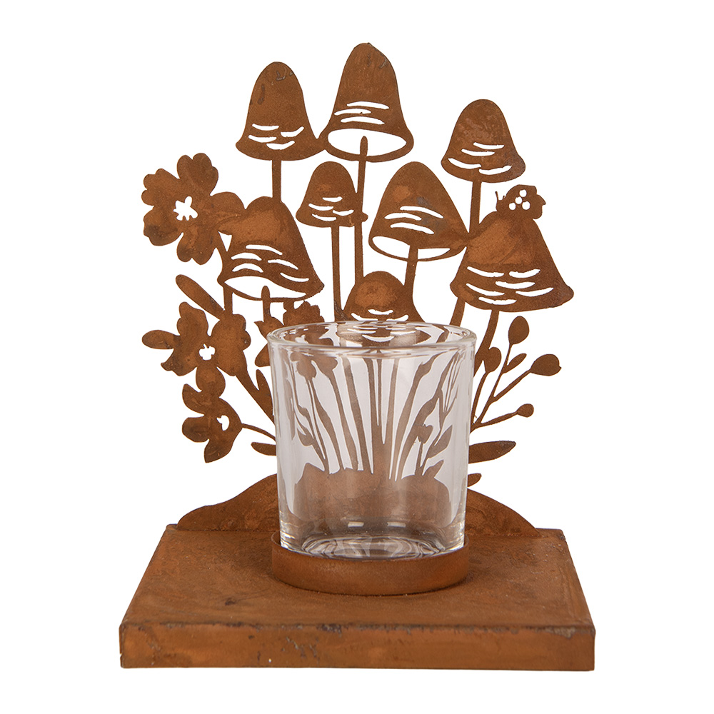 Waxinelichthouder paddenstoelen 12x12x15 cm