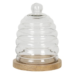 [6GL2865] Glass Cloche Transparent Ø 15x20 cm