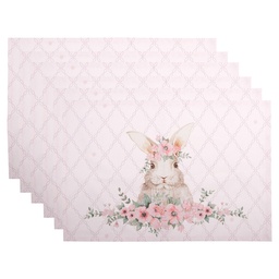 [FEB40-1] Tischsets (6er set) Rosa 48x33 cm