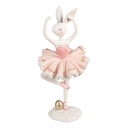 Decorazione Coniglio Bianco Rosa 16x16x35 cm
