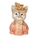 Deko Katze Weiß  Rosa 12x9x18 cm