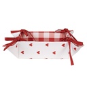 Cestino di Pane Bianco Rosso 35x35x8 cm