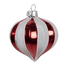 Weihnachtskugel Rot Weiß Ø 8x8 cm