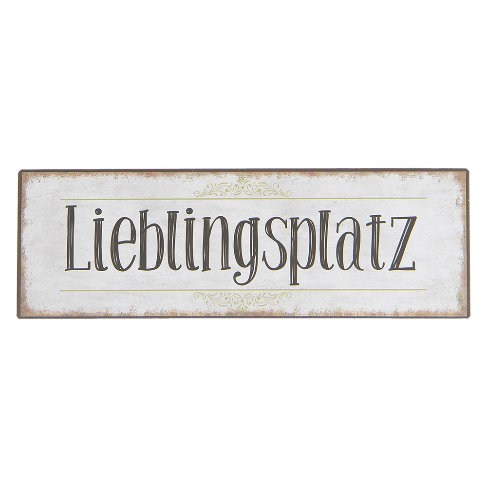 Textschild Weiß Schwarz 30x1x10 cm