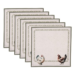[BYC43] Servietten Baumwolle 6er Set Beige Braun 40x40 cm