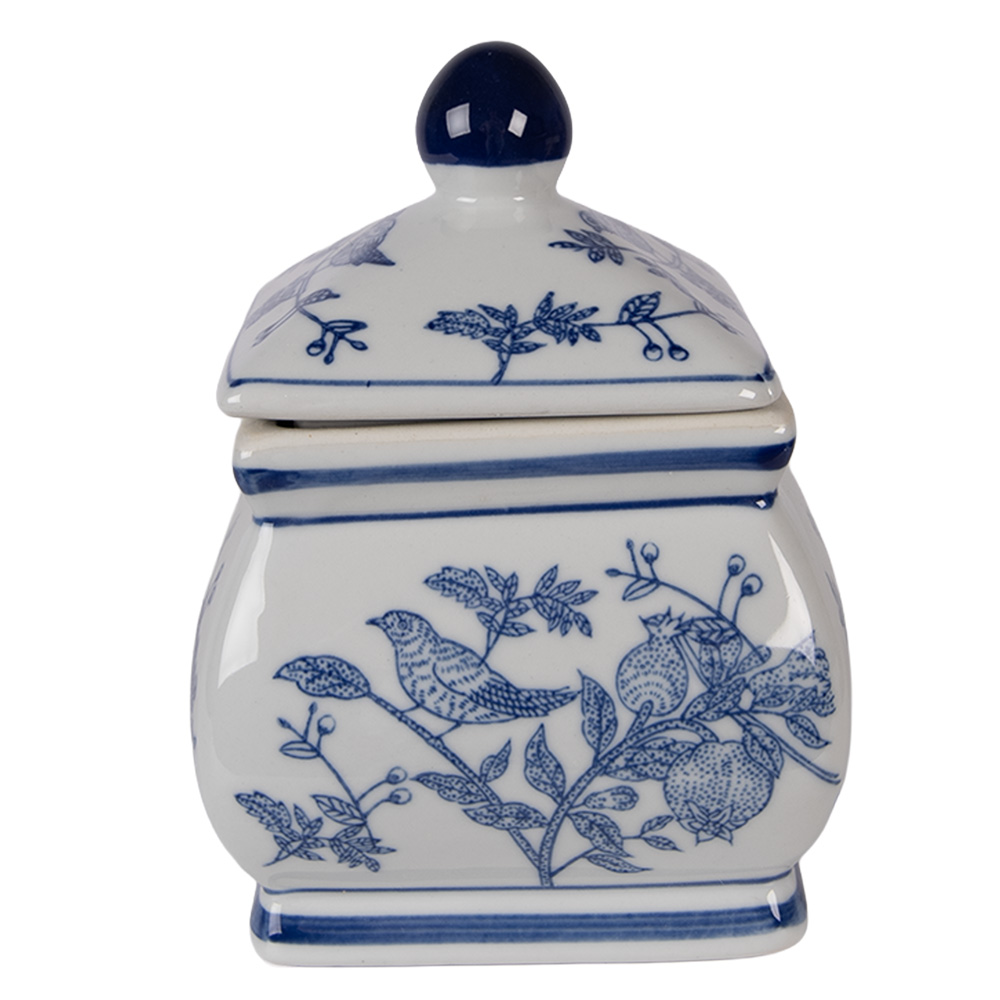 Decoratie pot met deksel 13x13x17 cm