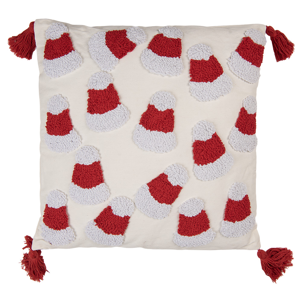 Kissen gefüllt Weiß Rot 45x5x45 cm