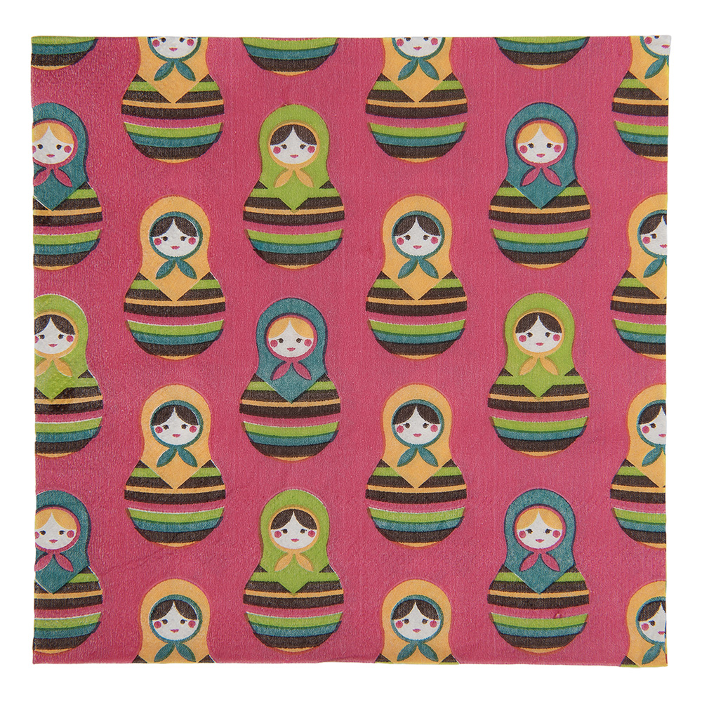 Papierservietten Rosa Grün 33x33 cm (20)