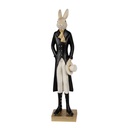 Decoration Statue Rabbit Beige Black, White 9x7x34 cm