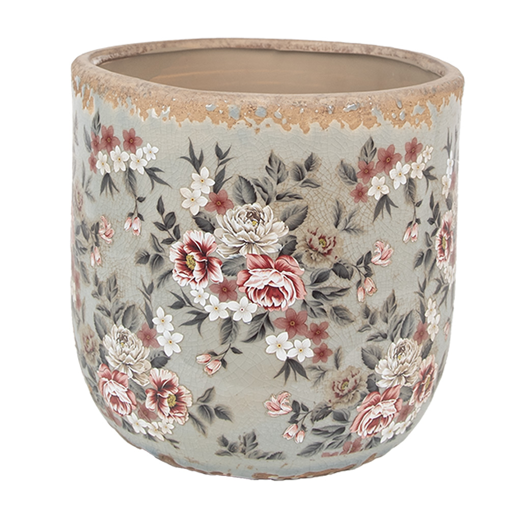 Flower Pot Inside Grey Pink Ø 17x16 cm
