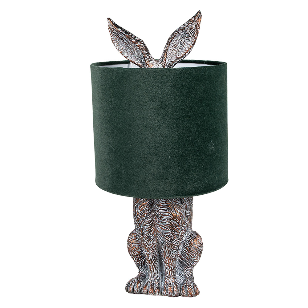 Lampada da Tavolo Coniglio Marrone Verde Ø 20x43 cm E27/max 1x60W
