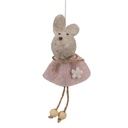 Pendentif décoratif Lapin Rose 6x3x13 cm