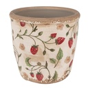 Vaso Porta Pianta Beige Rosso Ø 13x13 cm