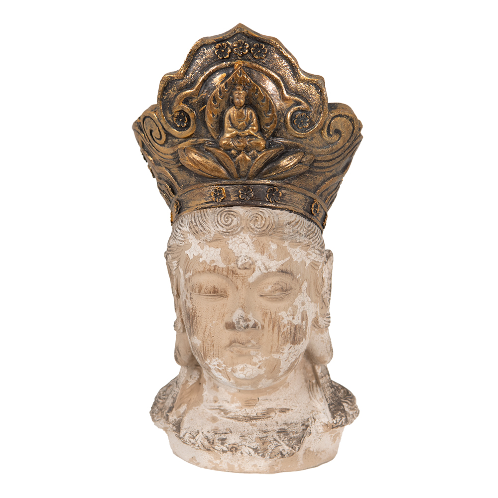 Decoration Statue Buddha Brown, Grey 12x9x22 cm