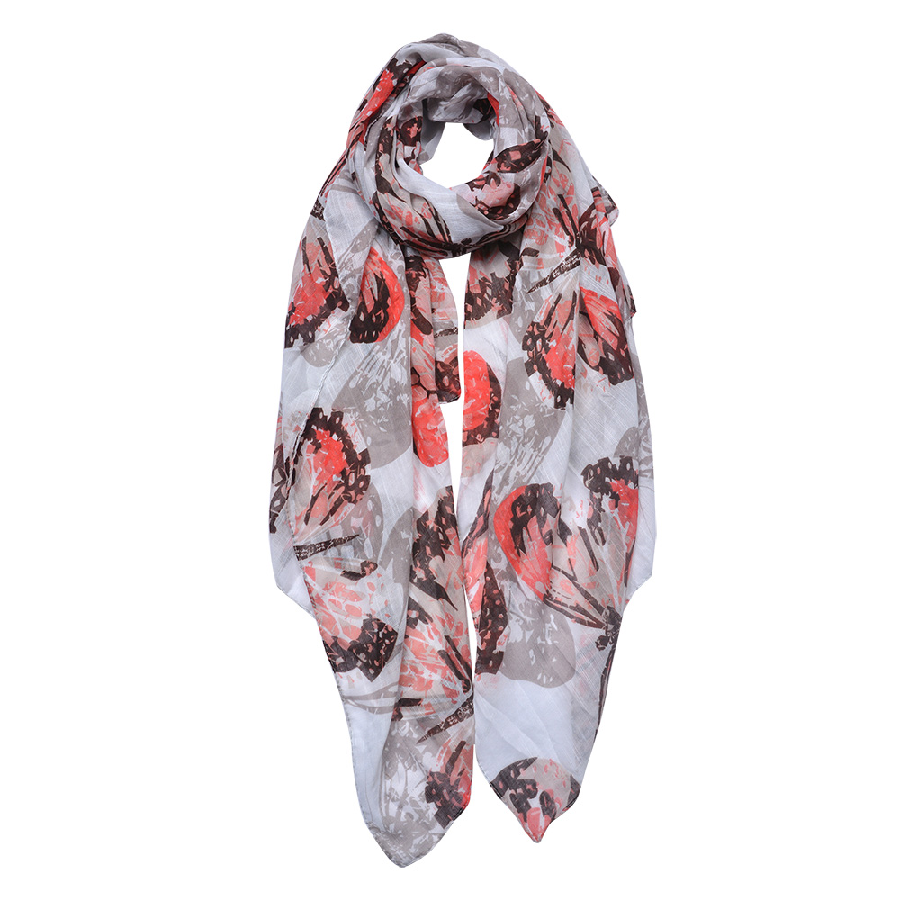 Foulard Donna Stampato Grigio 90x180 cm
