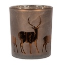 Porta tealight Marrone Ø 9x10 cm