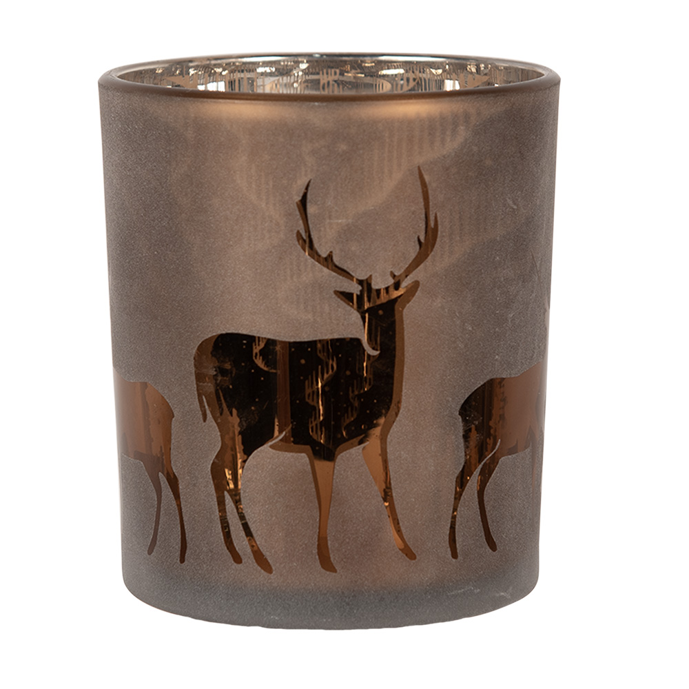 Porta tealight Marrone Ø 9x10 cm