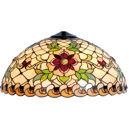 [5LL-9931] Paralume Tiffany Rosso, Beige Ø 50x25 cm