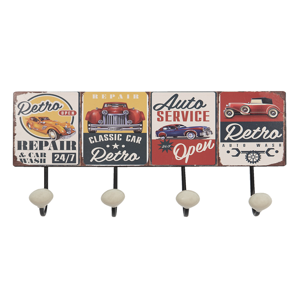 Wall Coat Rack Red 40x7x18 cm