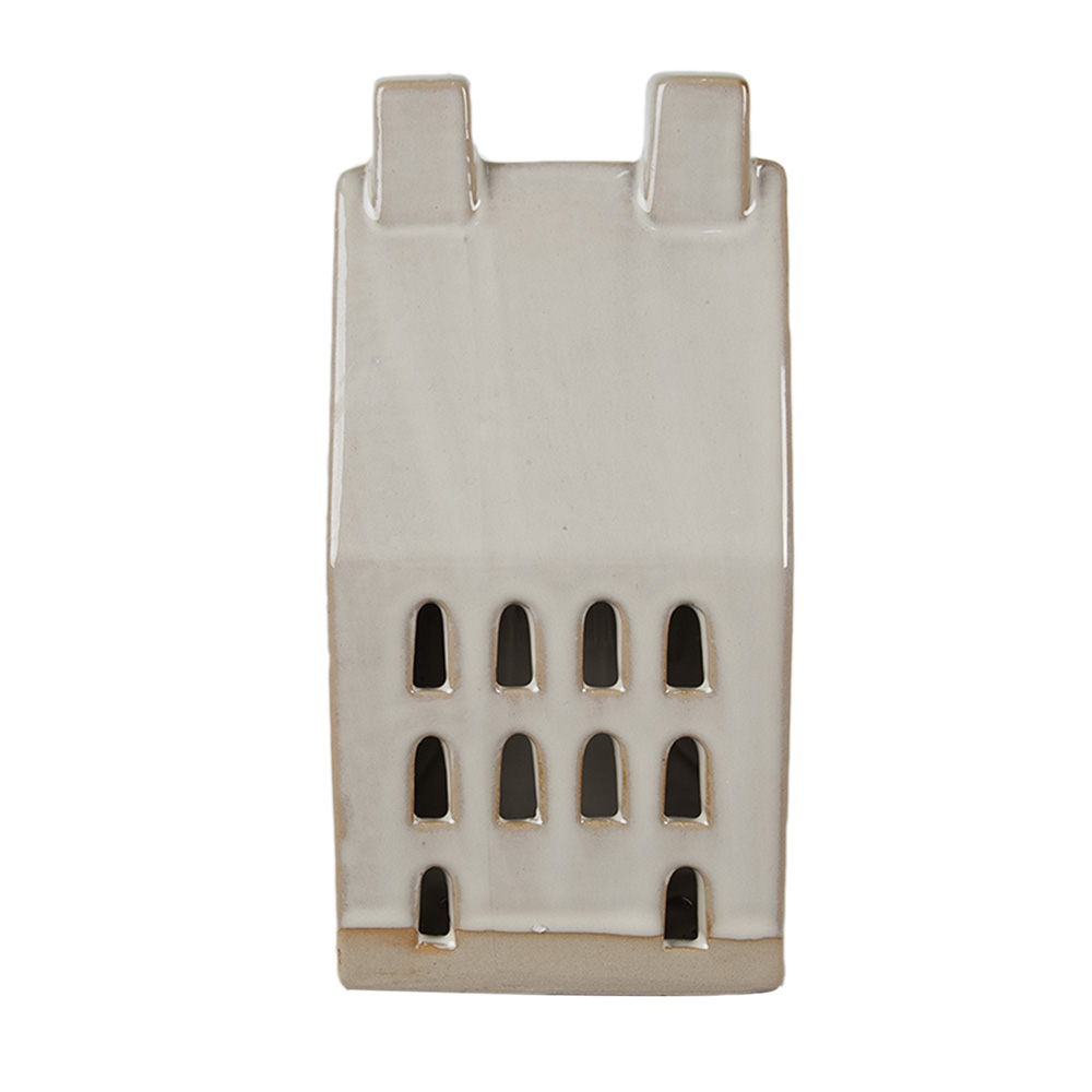 Decoratie huisje met LED 9x8x18 cm