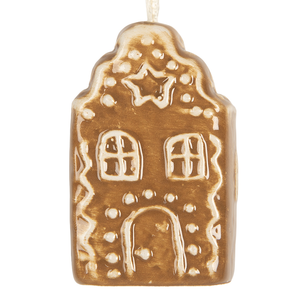 Decoration pendant House Brown White 4x4x6 cm