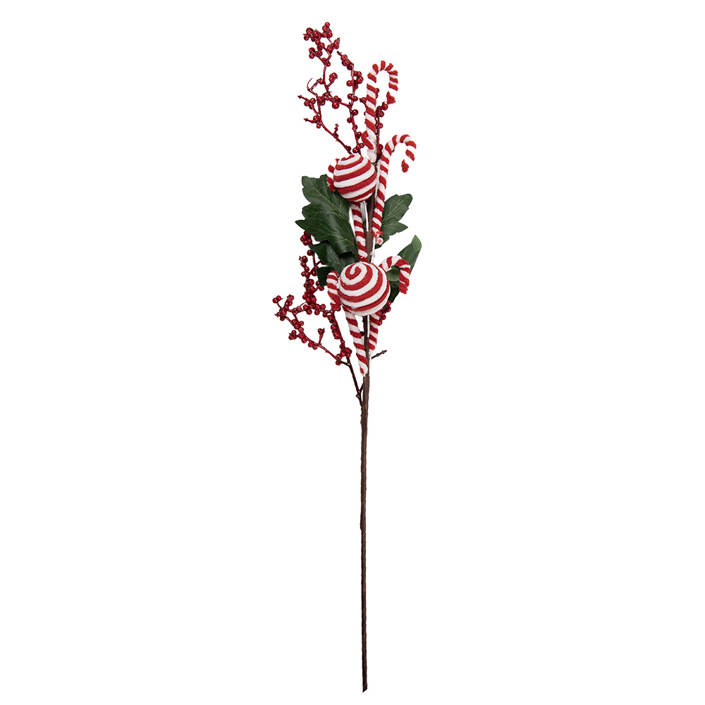 Christmas Decoration White Red 11x8x65 cm