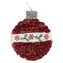 Wanddeko Weihnachtskugel Rot Weiß 22x2x26 cm